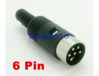DIN male Plug Cable Connector 6 Pin with Plastic Handle  