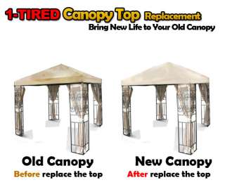 10x10 Replacement Canopy Top Patio Gazebo Cover Beige  