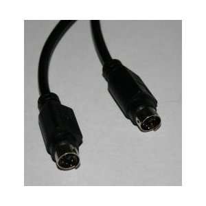  Mini Din 6 Pin PS2 25 ft Male Male Cable Black Color 