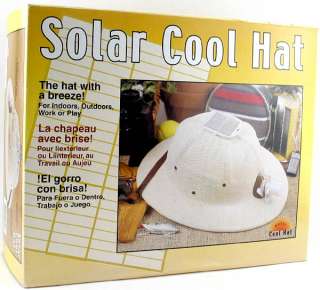 Solar Powered Safari Hat Pith Helmet w/Mini Fan  