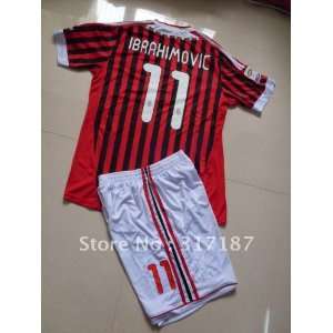   ac milan home #11 ibrahimovic soccer jersey football jersey soccer