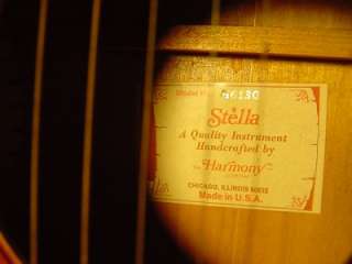 VINTAGE HARMONY STELLA ACOUSTIC GUITAR MODEL H6130. GOOD CONDITION 