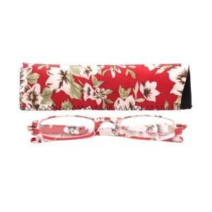  Expressions Plastic 1/2 Eye Frame in Red Floral Print with 