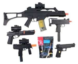 Spring Airsoft Guns Bundle R36C SMG Pistol Scope M1911 BBs  