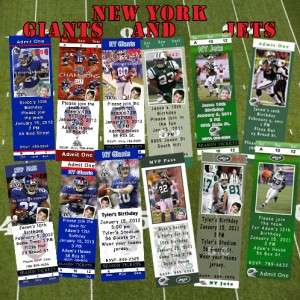 Birthday Invitations & Thank You Cards New York Giants & New York Jets 