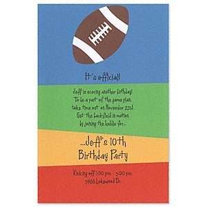  Football Stripe Invitation Birthday Party Invitations 