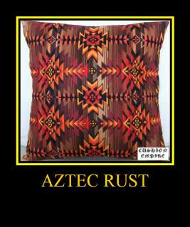 New Native American Indian Aztec Blanket Rust cotton fabric cushion 