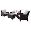Belmont 4 Piece Black Wicker Patio Conversation Furniture Set 