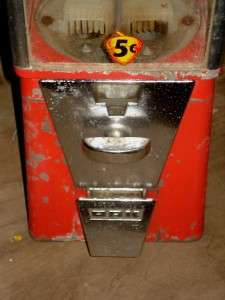 VINTAGE GUMBALL NUT DISPENSER VENDING DAK SQUARE 5 CENT  