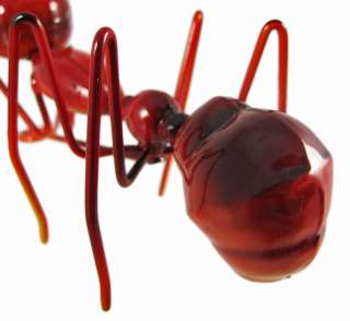 Set Of 4 Red / Orange Fire Ant Metal Statues Figures  