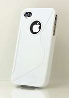 White TPU Case Iphone 4G 4S Gel Body Cover w/ Screen Protector Verizon 