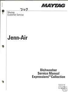 Jenn Air Expressions Dishwasher Manual Model # DW1000  