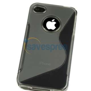   TPU Gel Case Cover Bumper+Privacy Film Guard for iPhone 4 s 4s 4th New