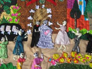   DAY OF THE DEAD WEDDING ARPILLERA PERU FOLK ART    