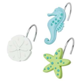 Tiddliwinks Seahorse Shower Curtain Rings   Aqua/ Sage product details 