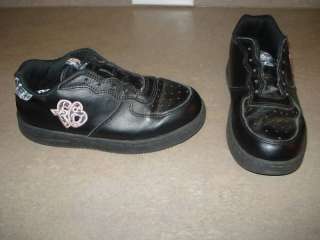 FUBU Girls Athletic Shoes Size 1.5 L@@K  BLACK PINK  
