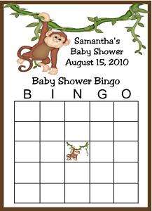Monkey Bingo or Word Scramble Baby Shower Games  