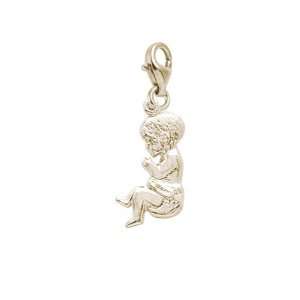   Charms Baby Charm with Lobster Clasp, Gold Plated Silver Jewelry