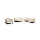 Milan 3 Piece Leather Sofa Set Sofa, Love Seat and Chair