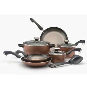 Paula Deen 21458 Dishwasher Safe Cookware Set Brown with Copper 