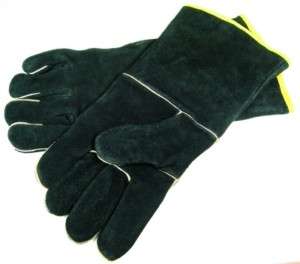 GrillPro Black Leather BBQ / Fireplace Gloves (00528)  