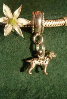 Dalmation Dog Sterling Bead Charm European Bracelet  