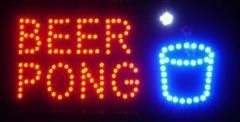 19 x10 inch)Beer Pong Neon/Led Motion Light Up Wall Window Party Sign 