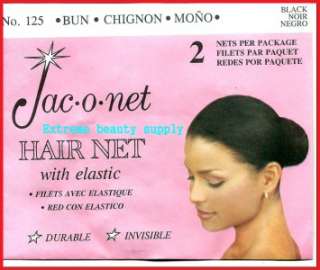 Jac O Net Chignon Bun cover elastic black Hair net  