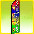 Feather Swooper Flutter Tall Banner Sign Flag   SNOW CONES rainbow q