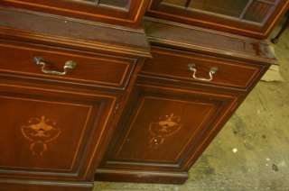   Breakfront Bookcase Regency Sheraton Inlay Bookcases Furniture  