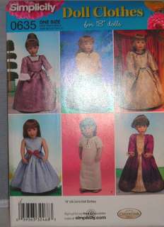 18 American Girl Doll Clothes SEW PATTERN Historic Period Costume 