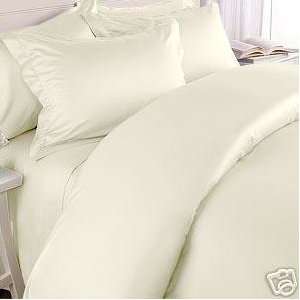   TC 100% Egyptian Cotton Sheet Set SOLID IVORY QUEEN