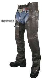 Mens Advanced Brown Retro Dual Comfort Leather Chaps  