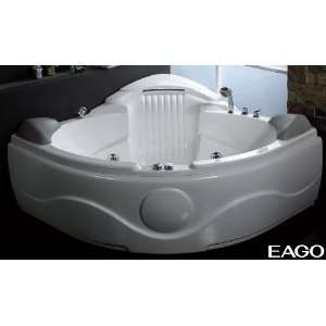   61 Rounded Corner Waterfall Whirlpool Bath Tub