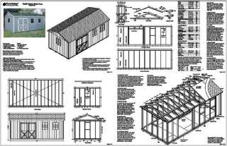 10x20 Gable Storage Shed Plans / Building Blueprints  