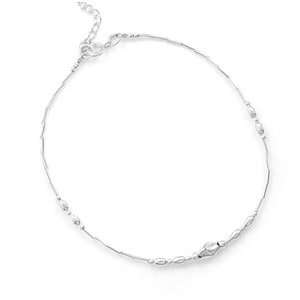   Liquid Silver Bead Anklet Ankle Bracelet Adjustable 9 10 Jewelry