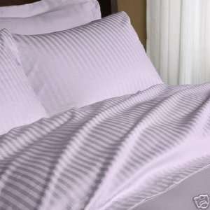   STRIPED Lavender Full Duvet Cover with Fitted Sheet