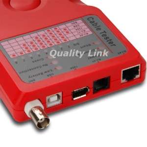 Phone Network Cable Tester LAN USB RJ45 RJ11 BNC 1394  