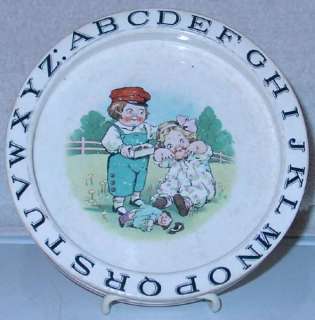 Buffalo Pottery Campbell Soup Kids Baby Childs Childrens ABC Plate 