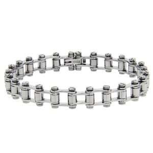   Stainless Surgical Steel Bike Chain Link Bracelet 7.25 Inches Jewelry
