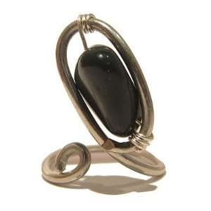 Bloodstone Ring 03 Wire Silver Green Nugget Stone Gem Crystal 