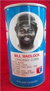 Bill Madlock Chicago Cubs 1977 RC Cola Can NrMt  