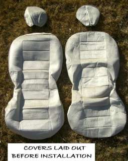 Tan Seat Covers w/ Extras Full Set Front & Rear Quilted Velour Car 