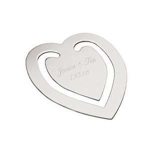  Engraved Wedding Heart Bookmark