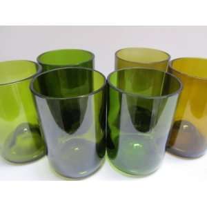  Recycled Wine Bottle Glass Tumblers    Mixed Wine Bottles 
