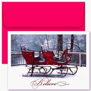  Believe Sleigh Holiday Cards