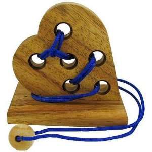  Heart String Brain Teaser Wooden Puzzle Toys & Games
