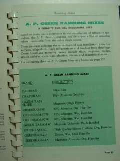 1970s AP GREEN Refractory Refractories Catalog ASBESTOS  