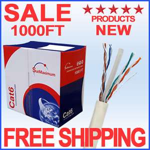 NEW CAT6 1000FT UTP SOLID GRAY NETWORK ETHERNET CABLE BULK WIRE RJ45 