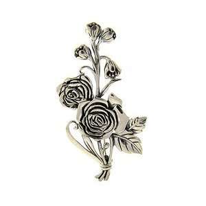  Sterling Silver Rose Flowers Brooch Jewelry